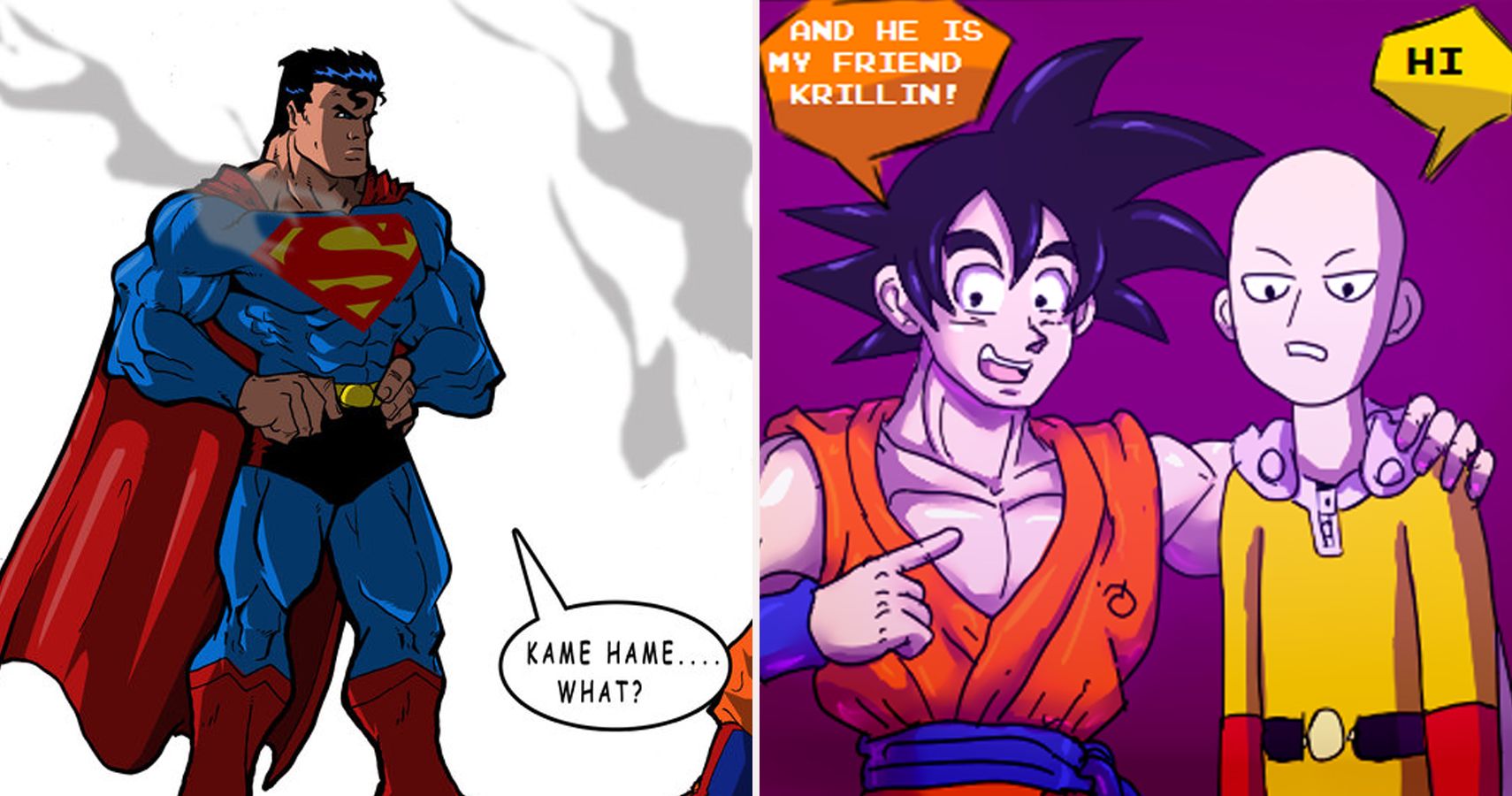 superman vs goku space