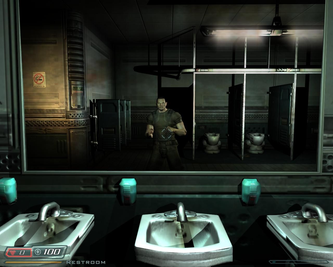 Doom 3 Restroom Mirror