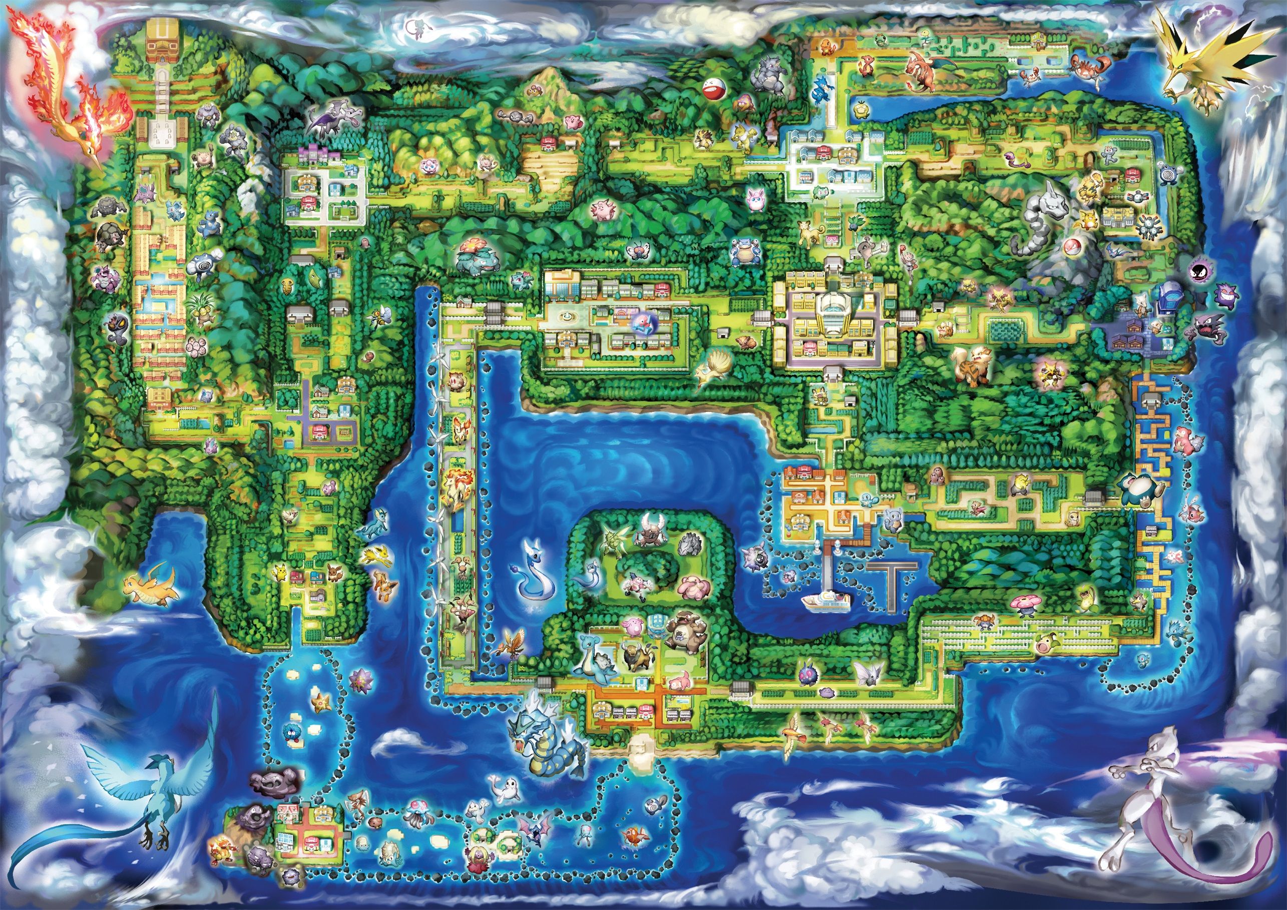Pokémon Let's Go Pikachu Kanto Map