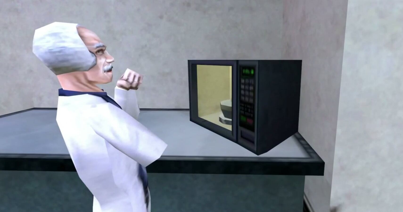 Gaming Detail In HalfLife You Can Ruin A Black Mesa Employees Lunch  And He Brings It Up In HalfLife 2