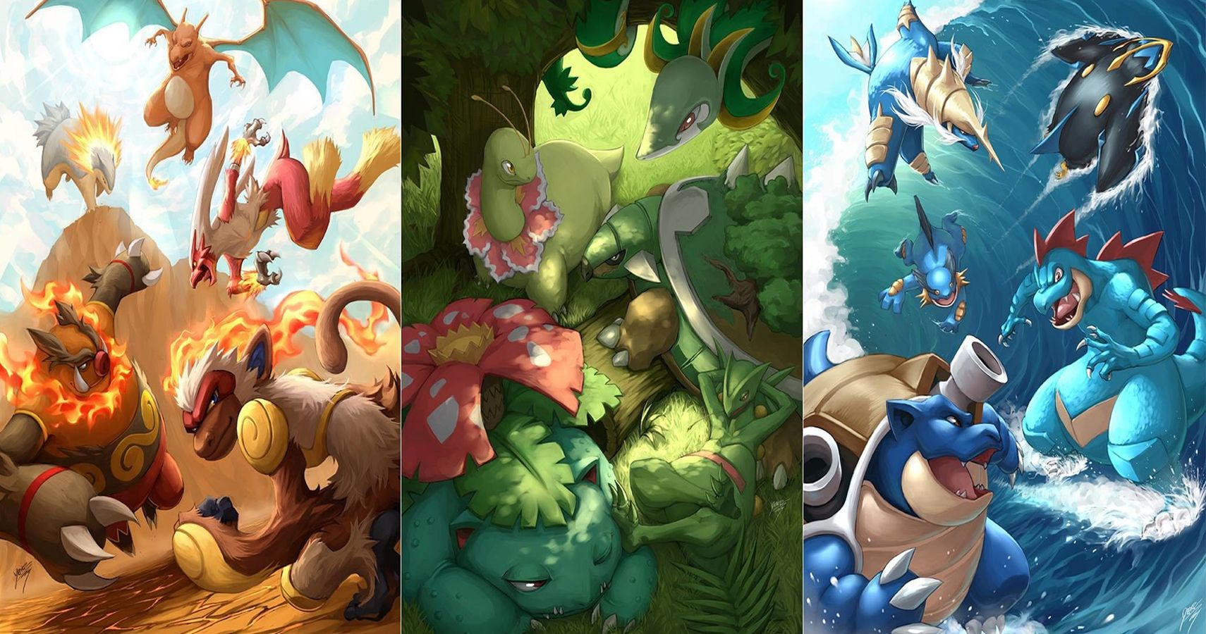 All of the starter Pokémon