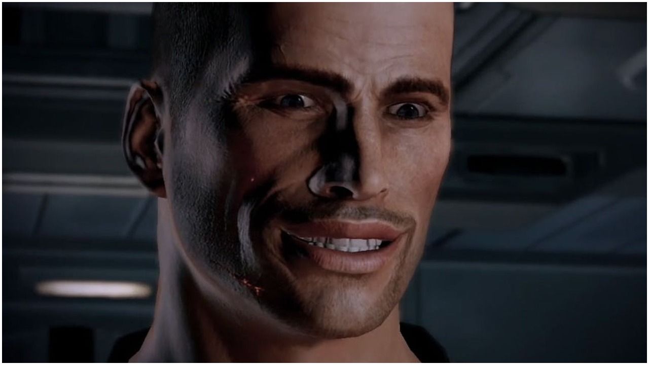 Commander Shepard smiling