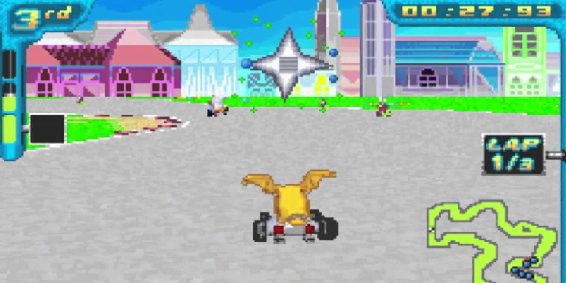 Patamon on the move in Digimon Racing