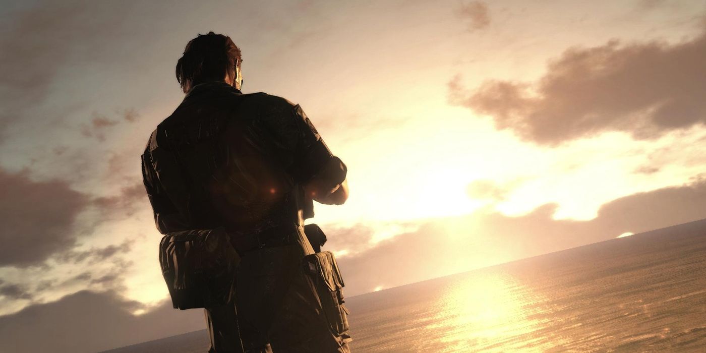 Punished Snake Looking Out At The Ocean On Mother Base In MGS5