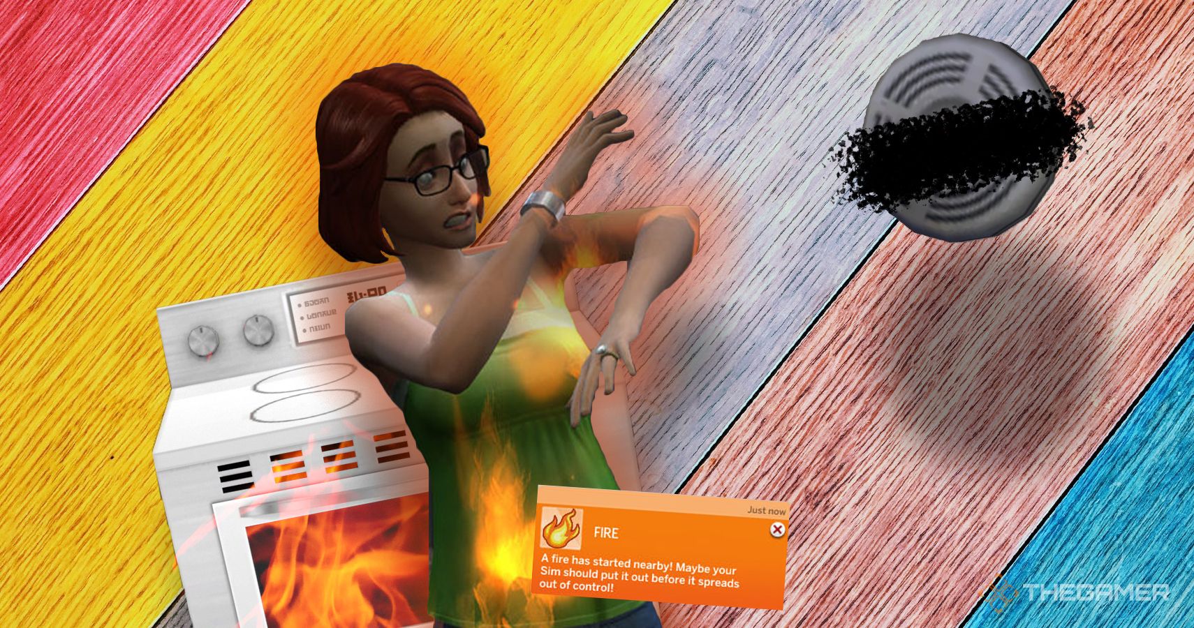 the sims 1 fire