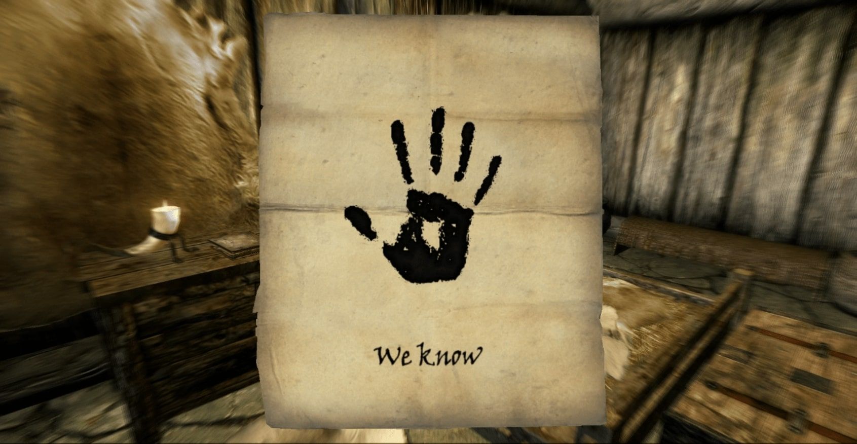 Black Hand message from Skyrim
