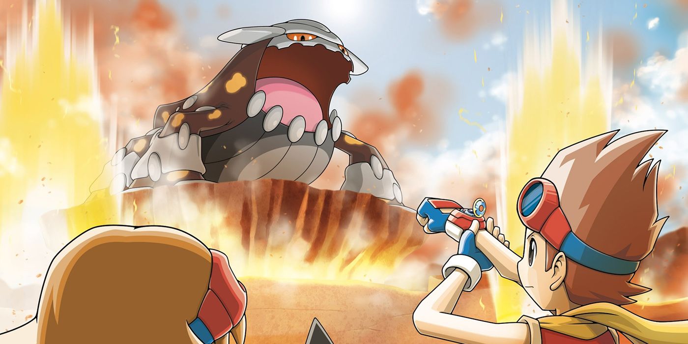 Pokemon: Promotional Art Of A Pokemon Ranger Up Against Heatran