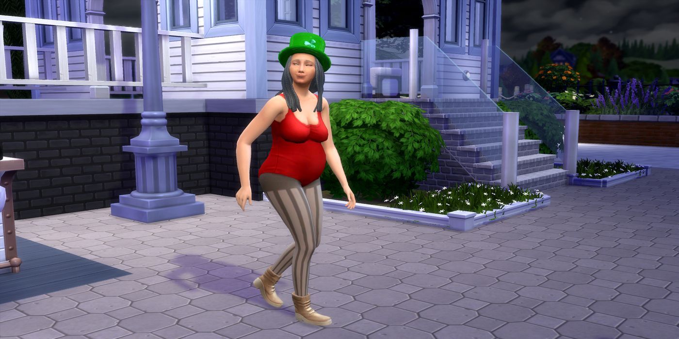 A random townie outfit of St Patricks Day hat, tights and swimsuit.