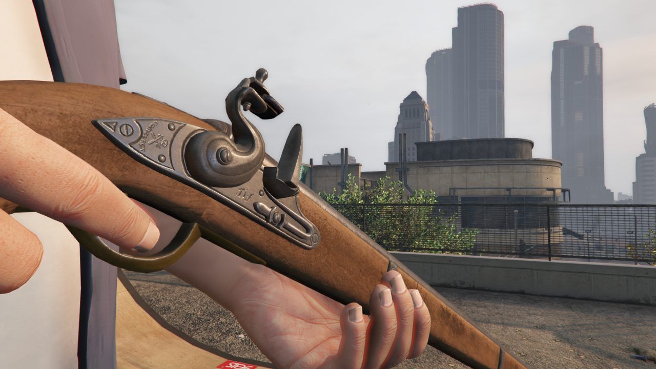 close up of gta's musket