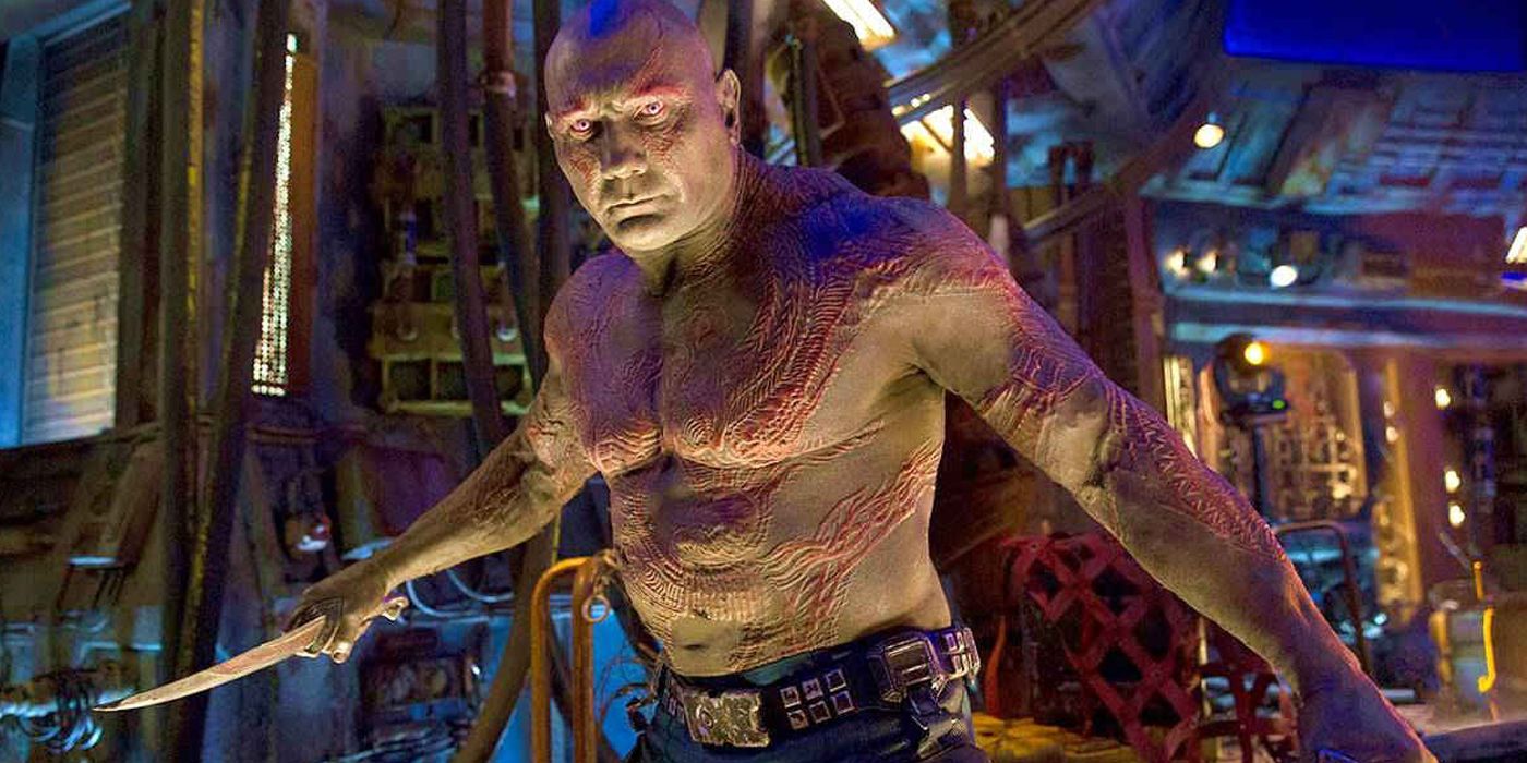 Drax holding knives in the MCU