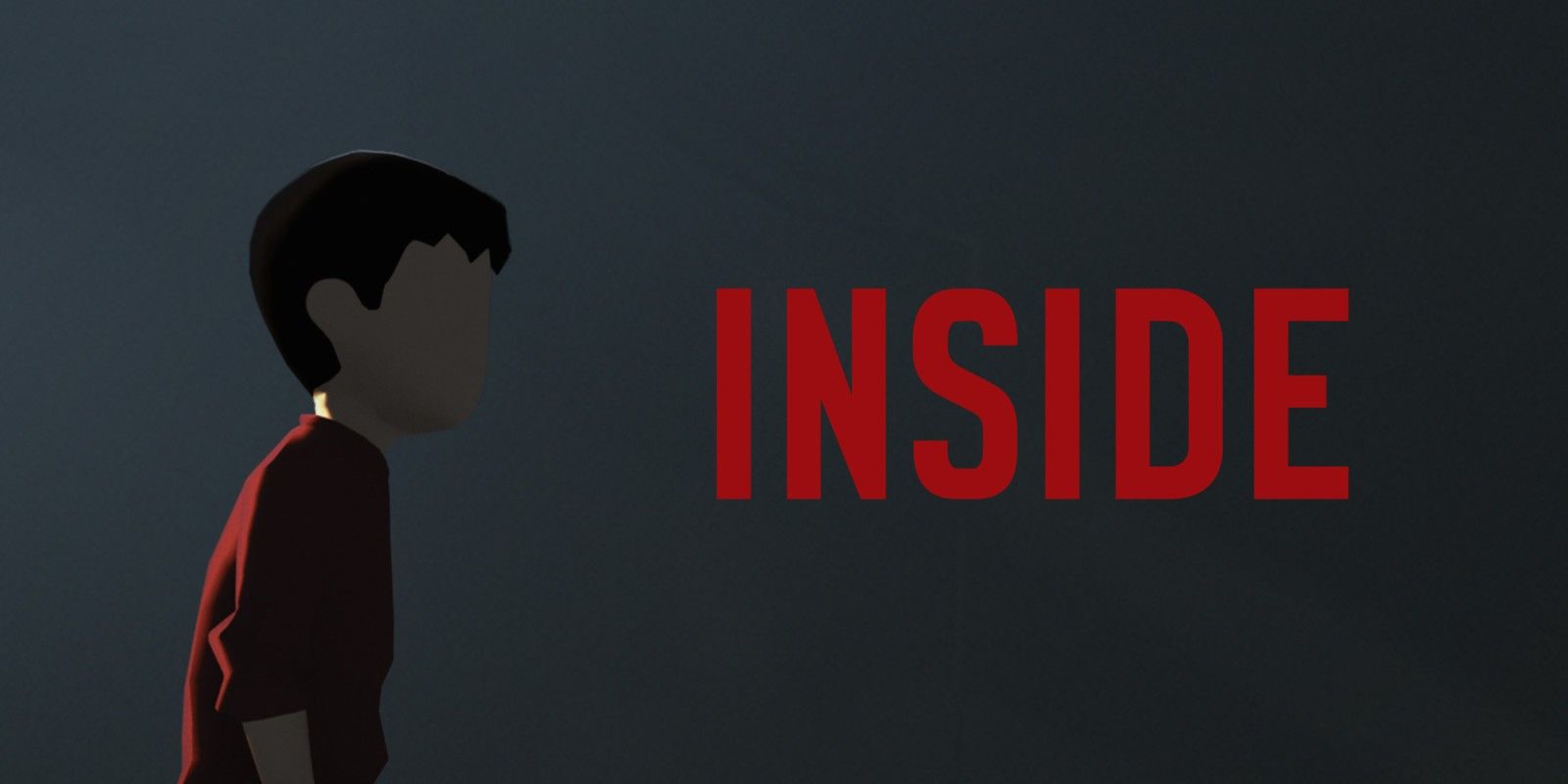 The main protagonist of Inside as appearing on the cover with the game title right beside in red.
