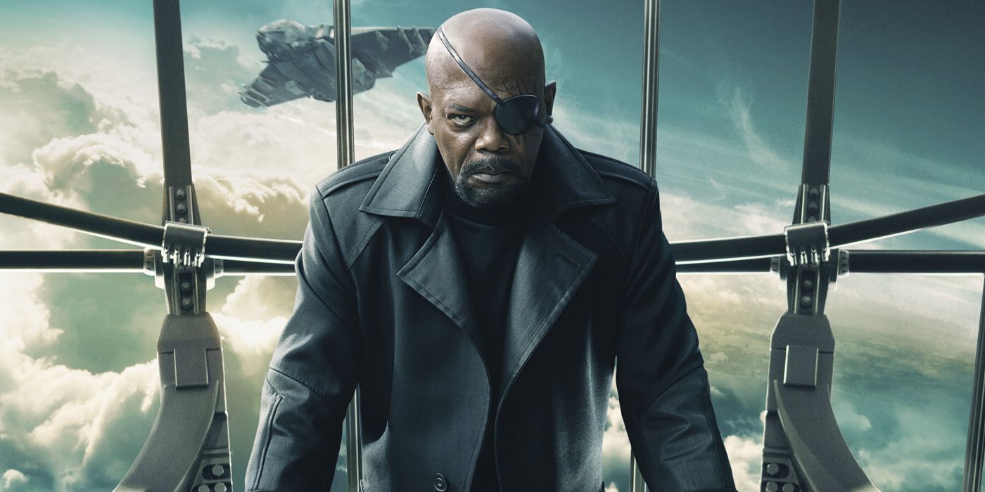Nick Fury on a helicarrier in the MCU