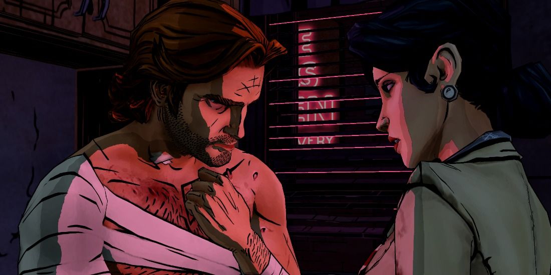 The Protagonist from Wolf Among Us recovering in bandages from an injury