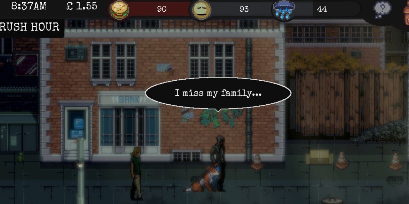 Change: A Homeless Survival Experience Gameplay walking through street saying a miss family blurb.