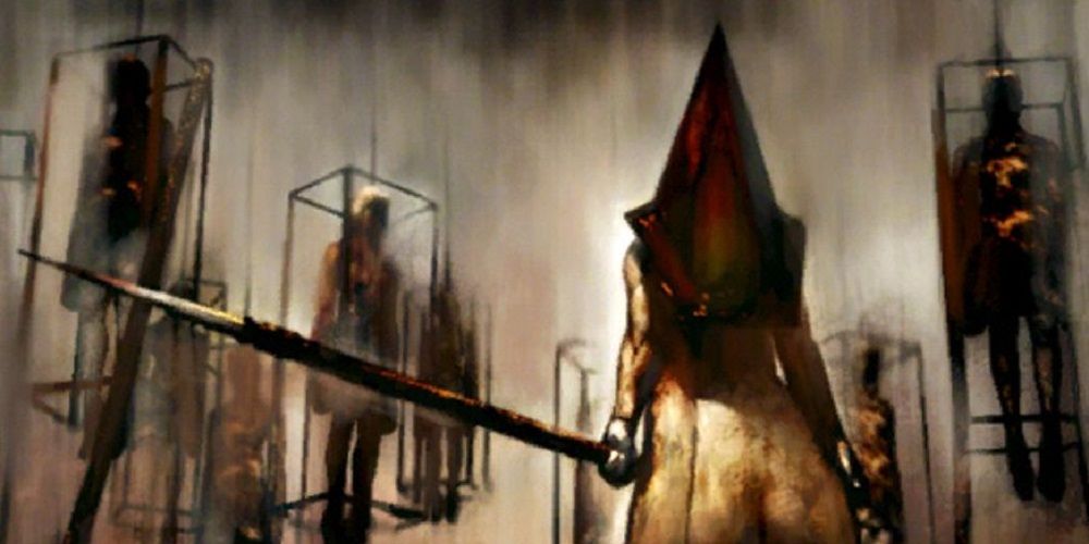 Pyramid Head In Silent Hill 2 Misty Day Painting