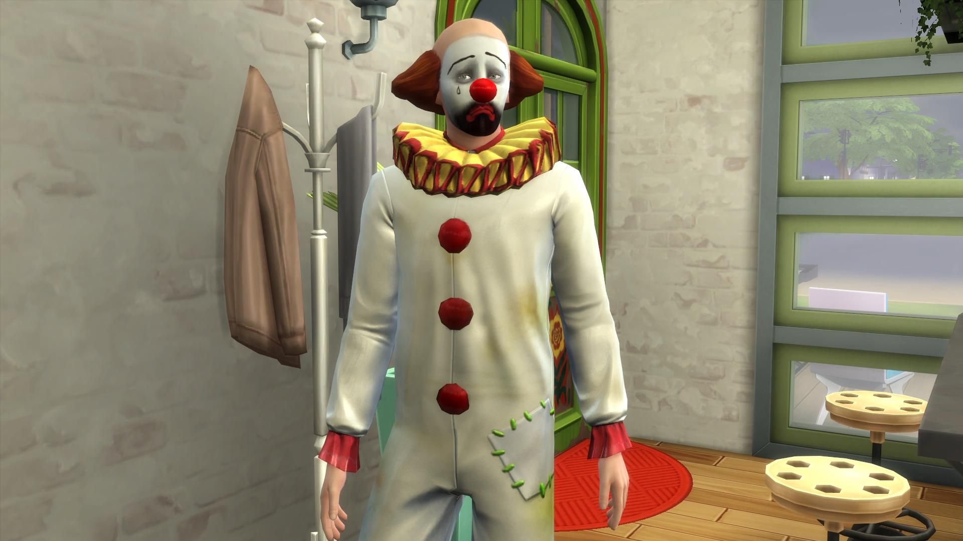 Clown room. Трагик Клаун. Грустный клоун the SIMS. Симс 2 клоун. Симс 1 грустный клоун.