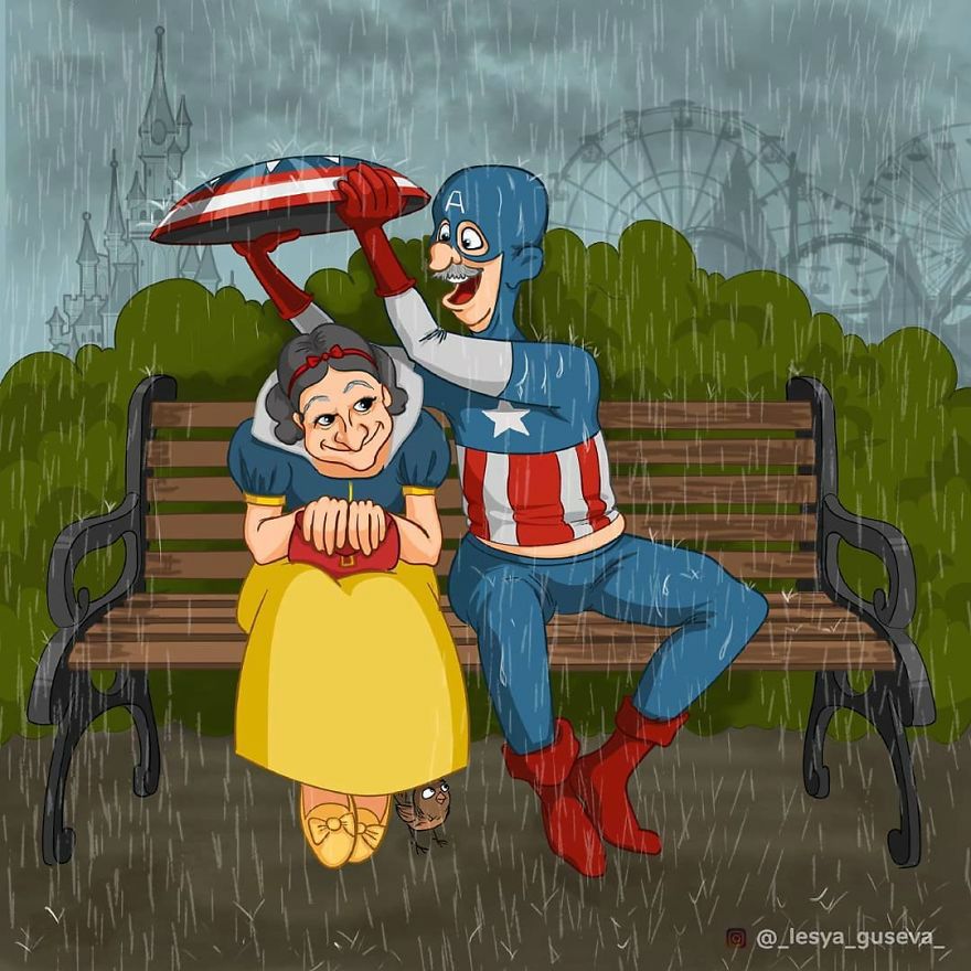 captain america and snow white