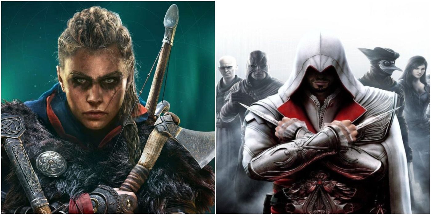 Assassins Creed Series Collage Collage Eivor Brotherhood Promo Art