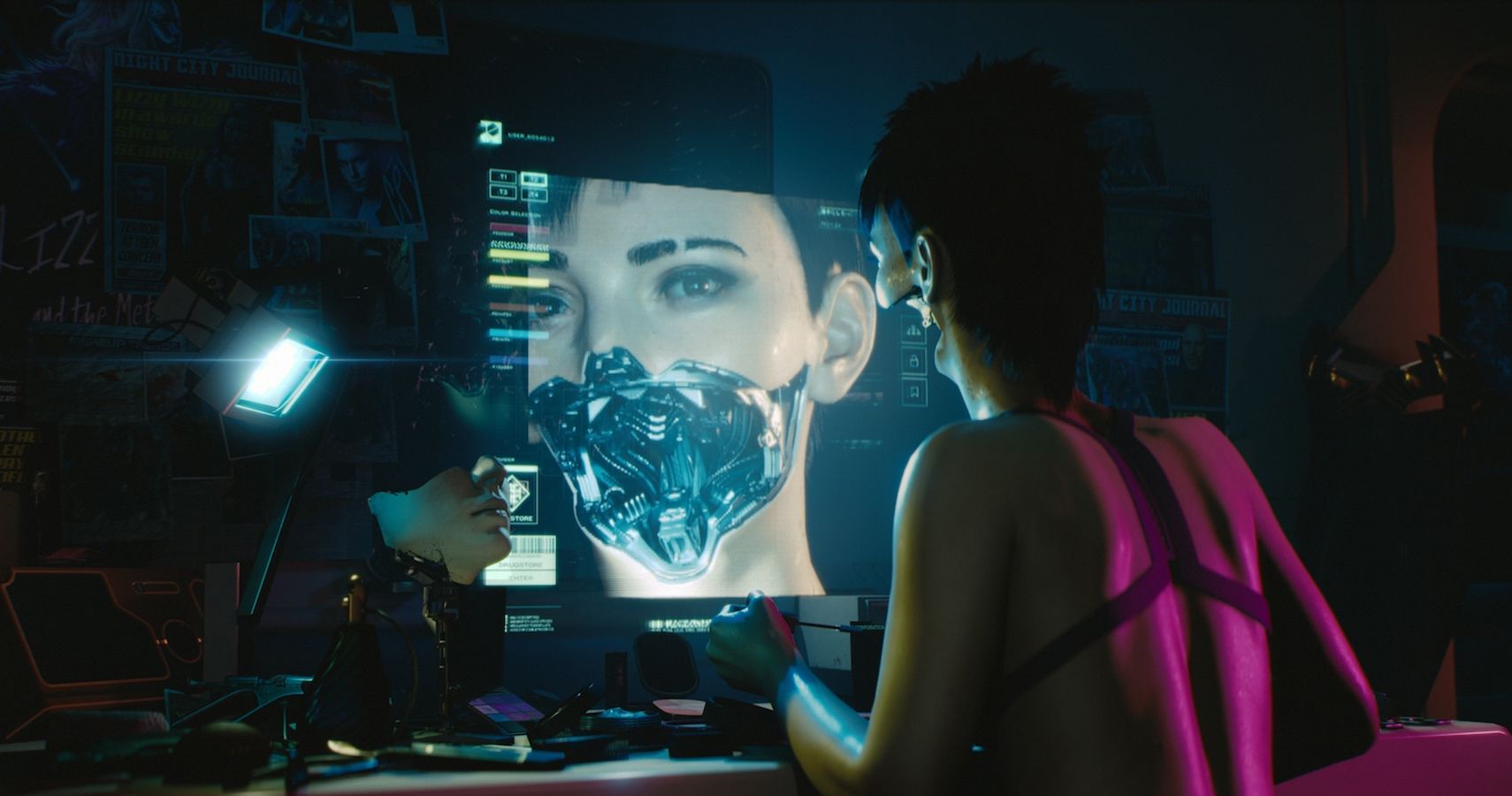 Cyberpunk 2077 Woman Missing face Cover