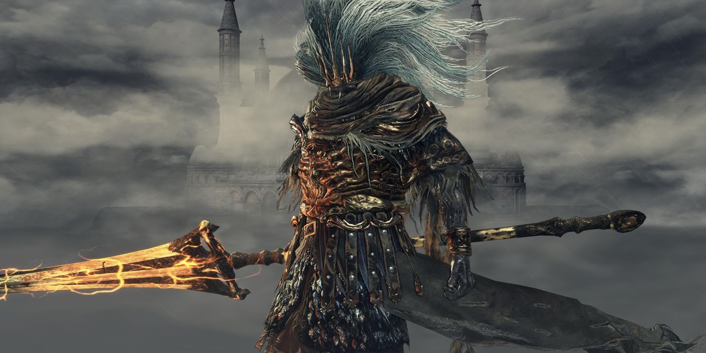 The Nameless King brandishes his sword in Dark Souls 3