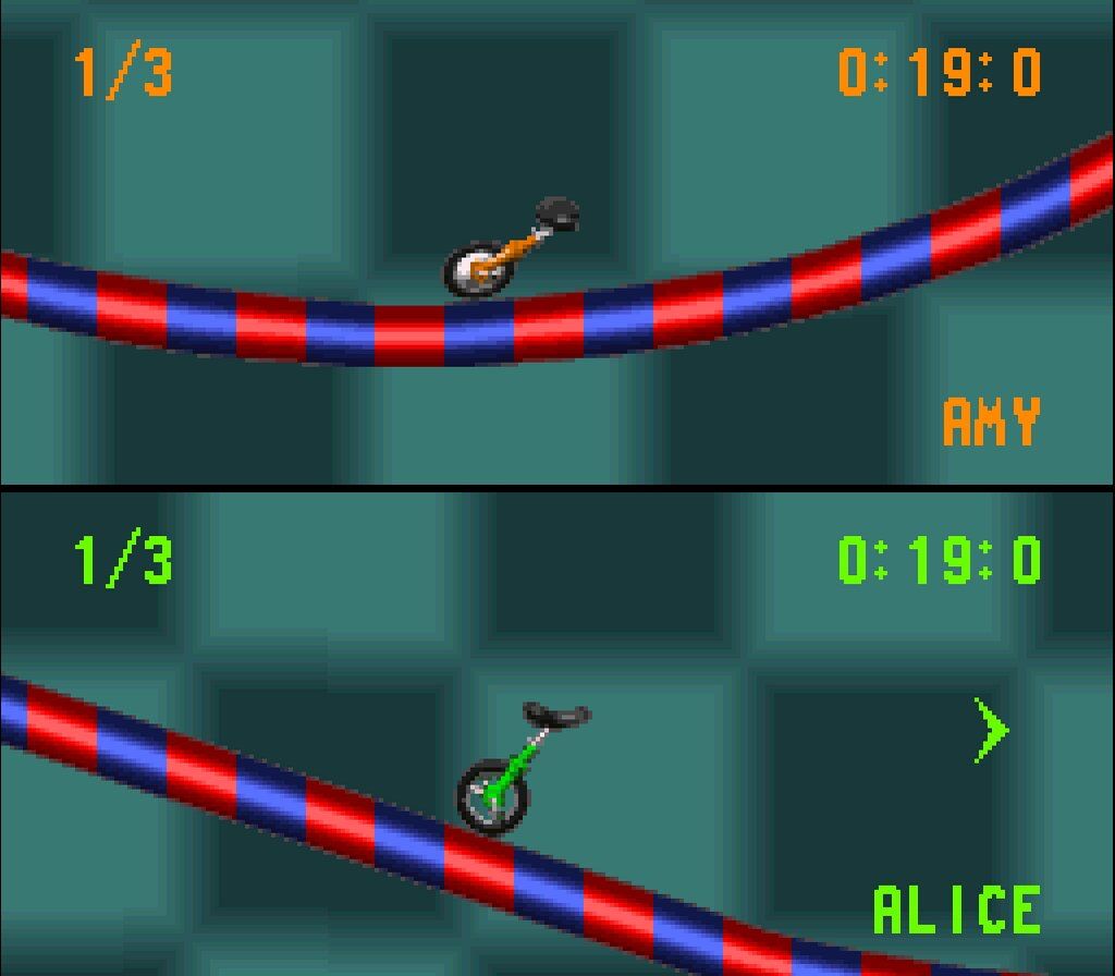 A split screen race in unirally