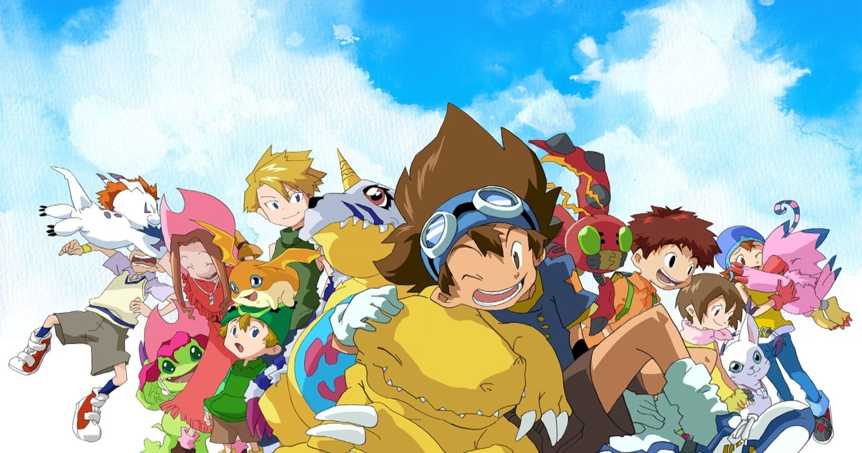 The cast of Digimon Adventure together. 