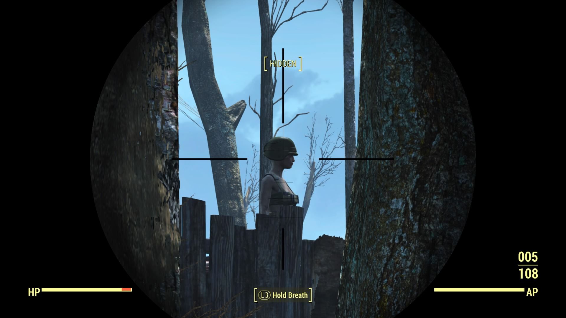 Looking through a scope in Fallout 4