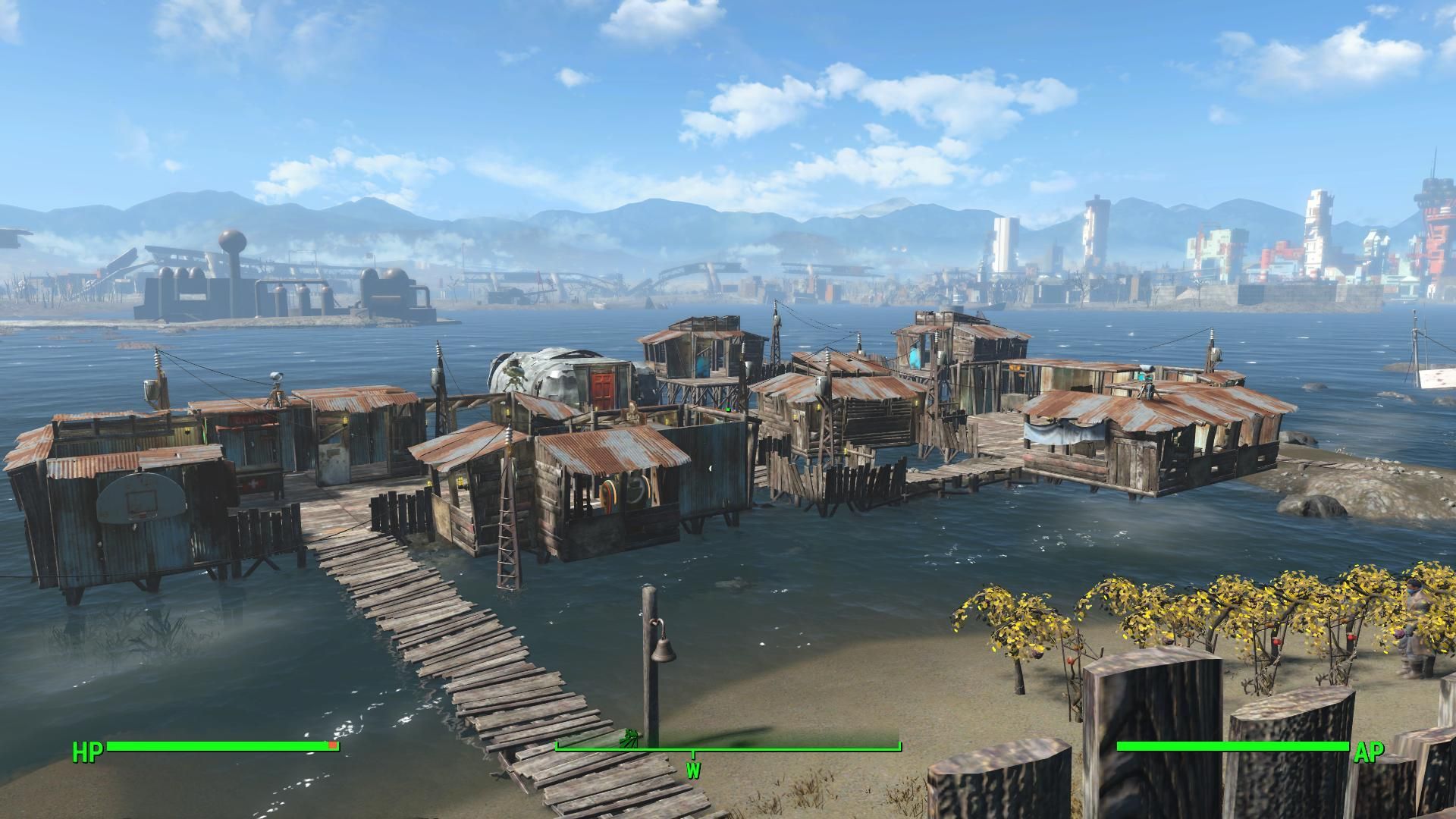 Settlement over the water in Fallout 4