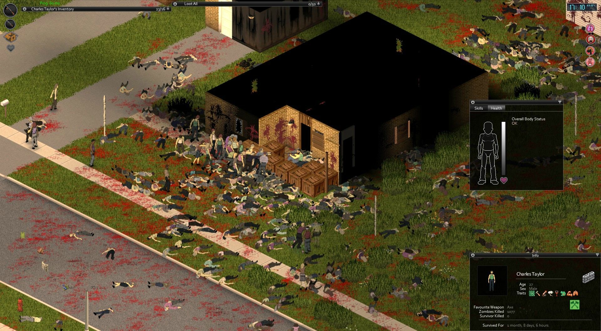 Project Zomboid Horde Attacks Ruined Base