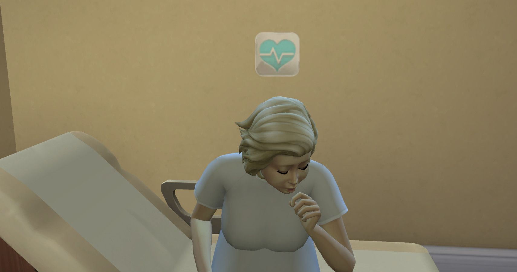 A Sim coughing