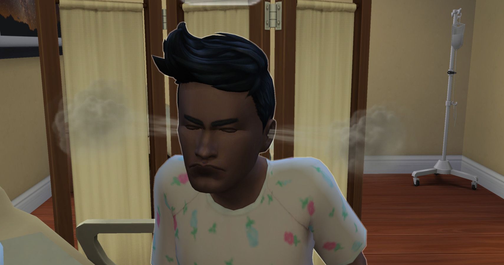 A Sim with steam coming from their ears