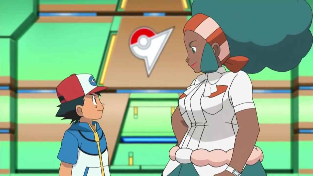 lenora and ash in the pokemon anime