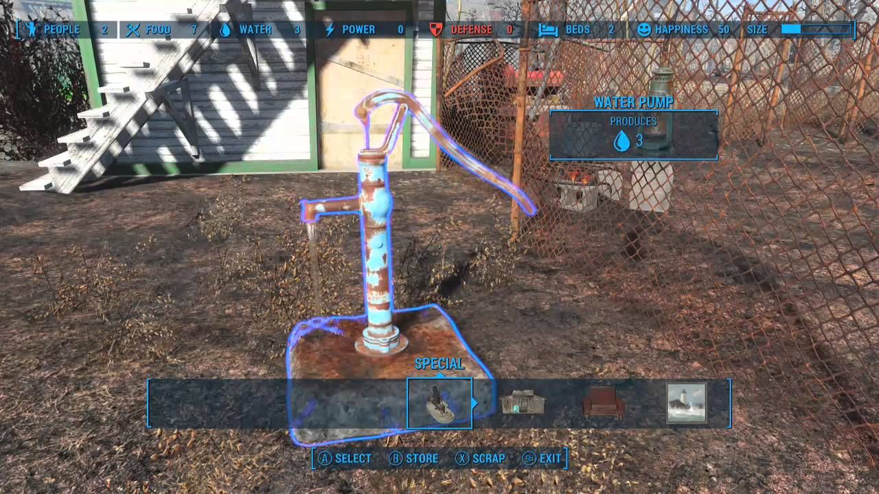 Water pump placement in Fallout 4