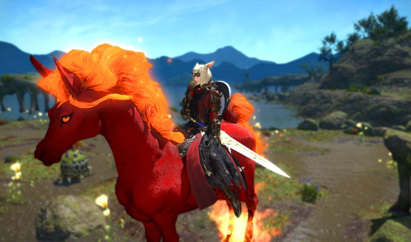 Aithon is a fiery horse mount in Final Fantasy 14