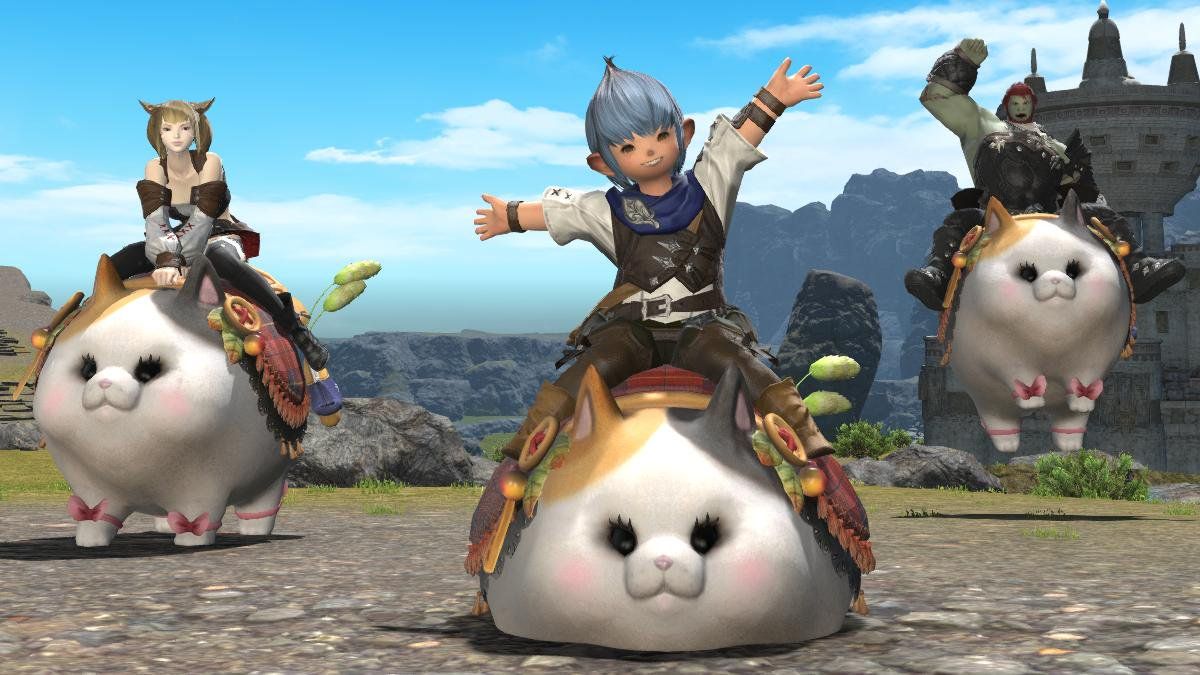 The cute Fatter Cat mount in Final Fantasy 14
