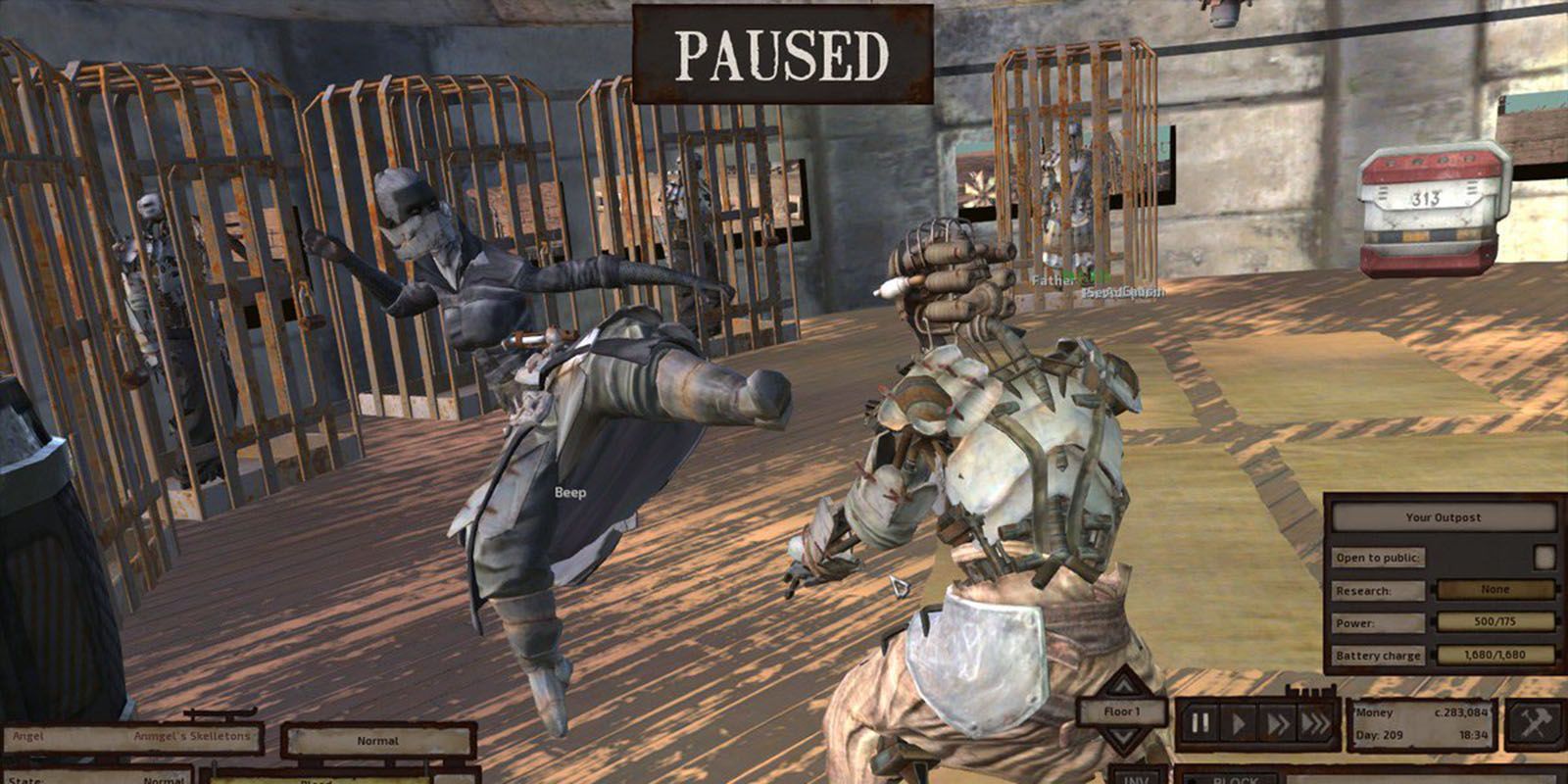 Midkick paused screen in Kenshi Training