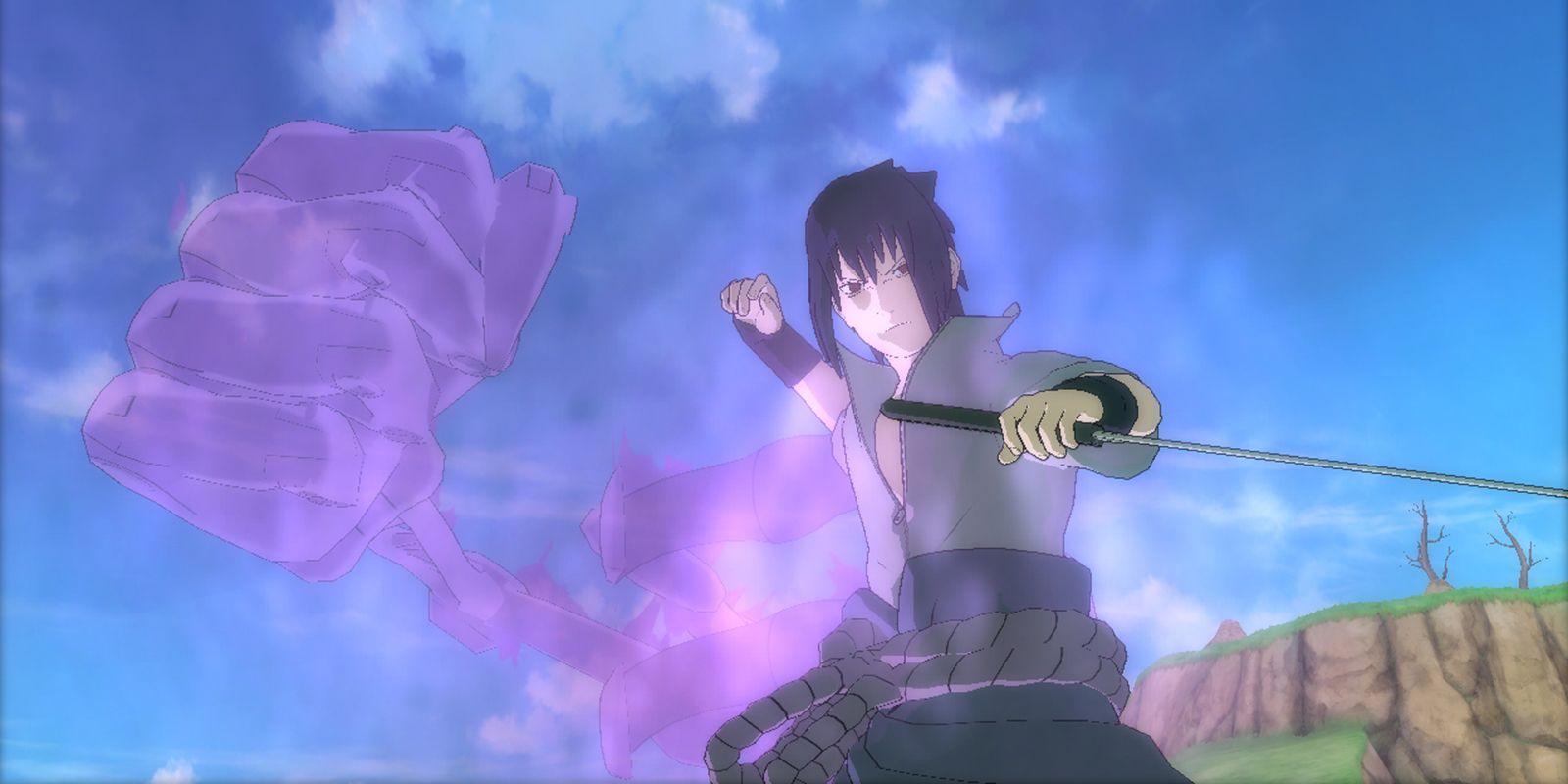 Sasuke attacking with Susanoo's right arm.