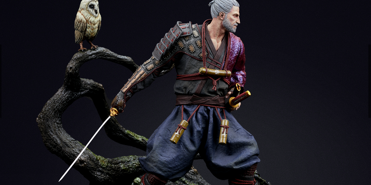 You Can Now Buy An Official Statue Of The Witcher Geralt As A Samurai