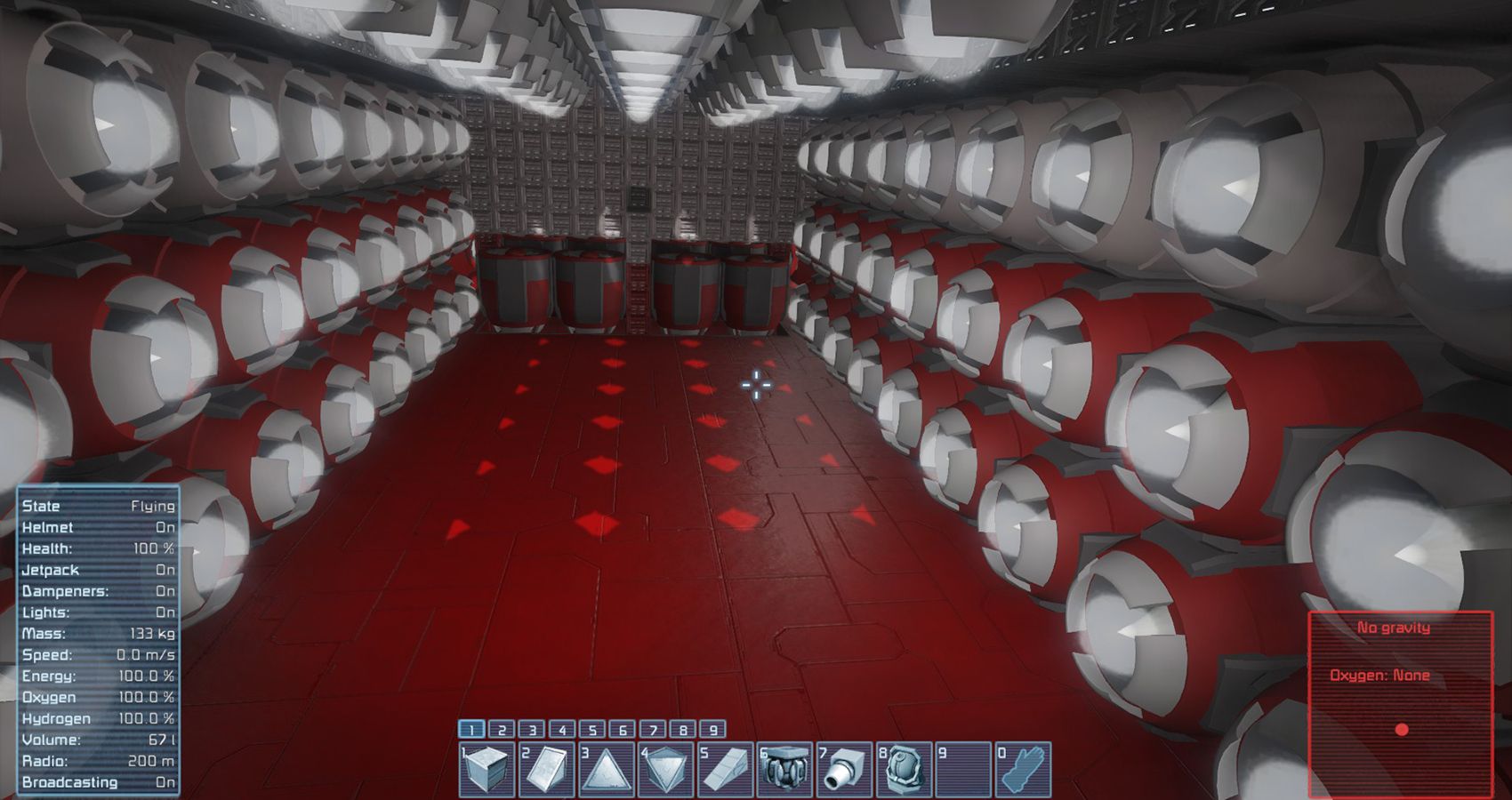 Thrusters inside ship in Space Engineers