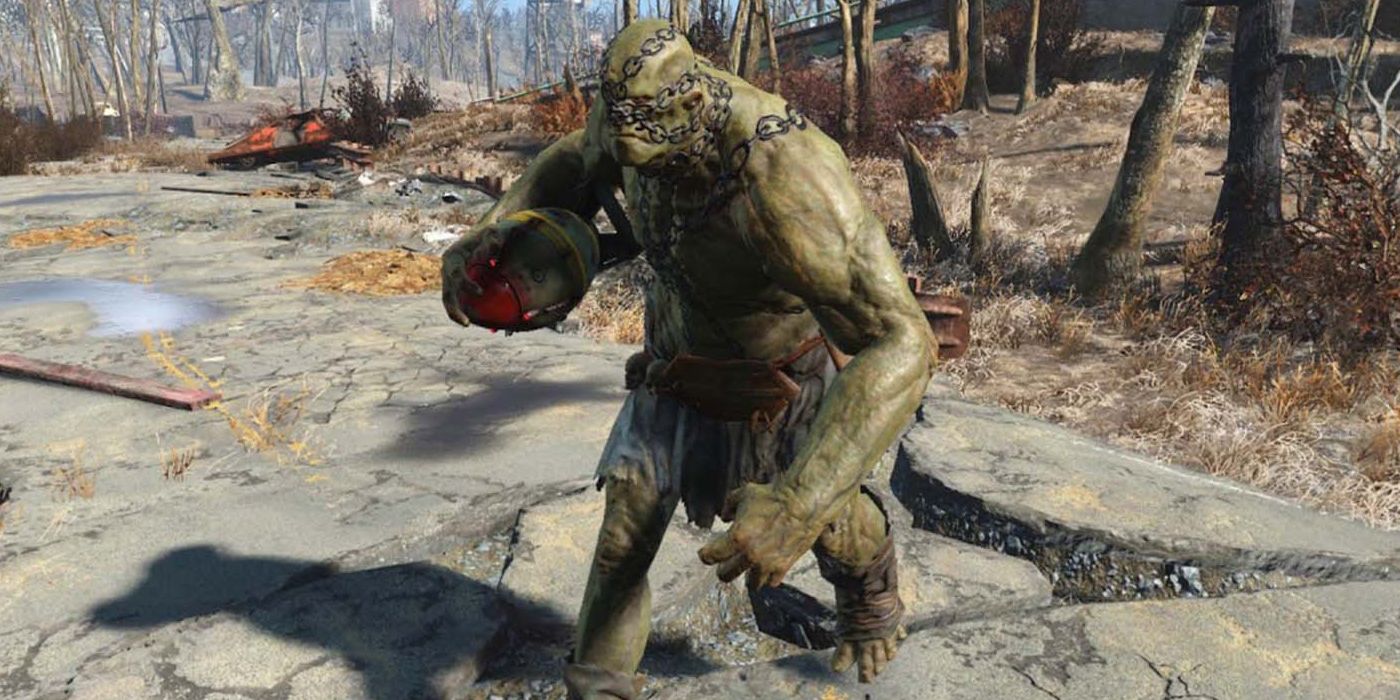 Fallout 4 Screenshot Of Super Mutant With Explosive