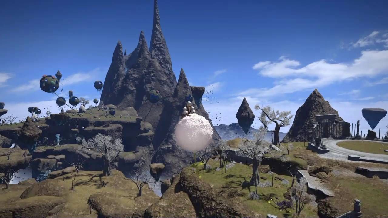 The Cloud Mallow mount in Final Fantasy 14