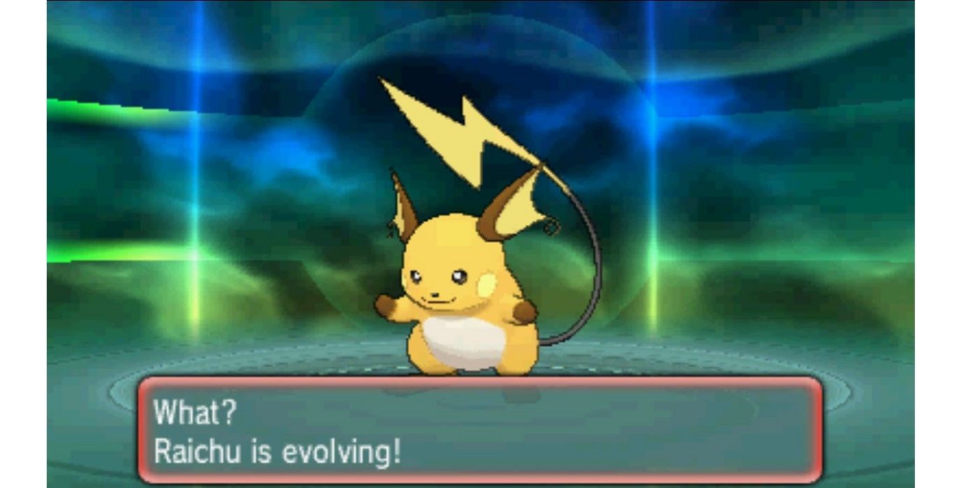 Raichu evolving in Pokemon Omega Ruby