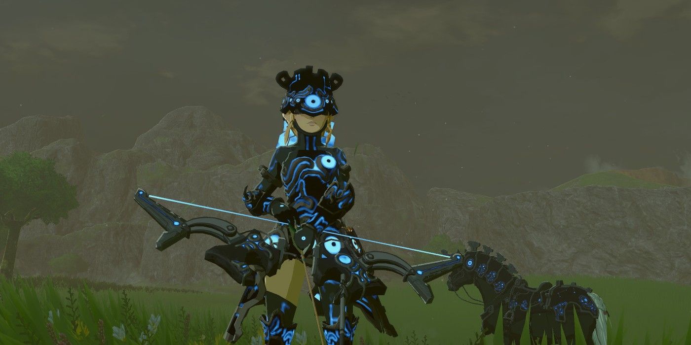 Link holding the Ancient Bow in BOTW