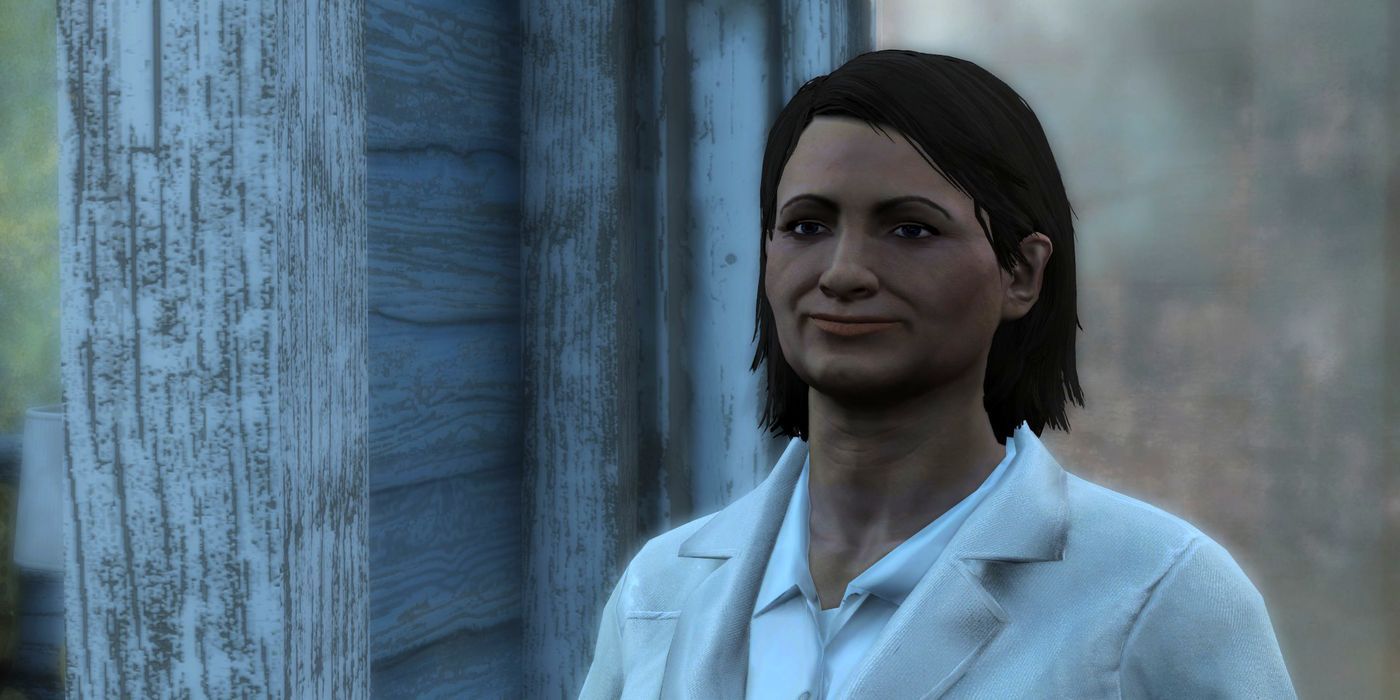 Patricia Montgomery talks to the Sole Survivor in Fallout 4.