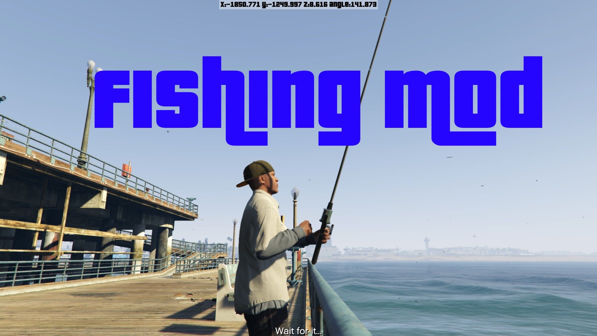 grand theft auto v fishing mod - the player with a fishing rod