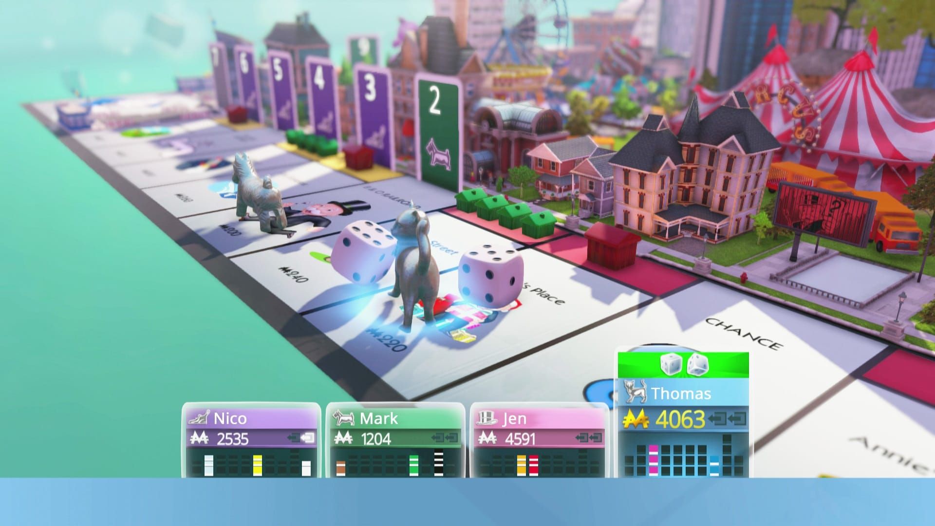 screenshot of a street in online monopoly