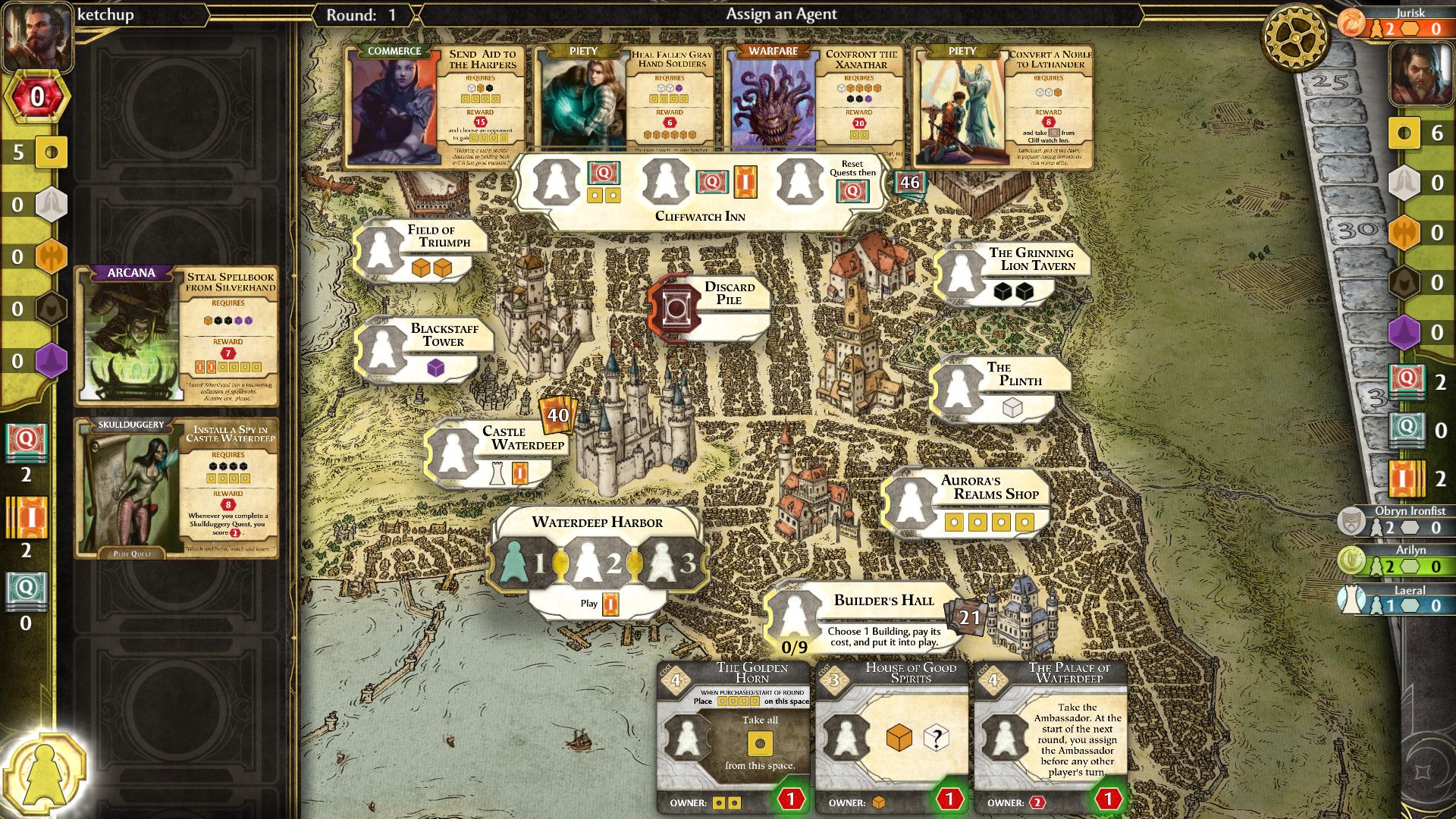 Lords of Waterdeep mid game map