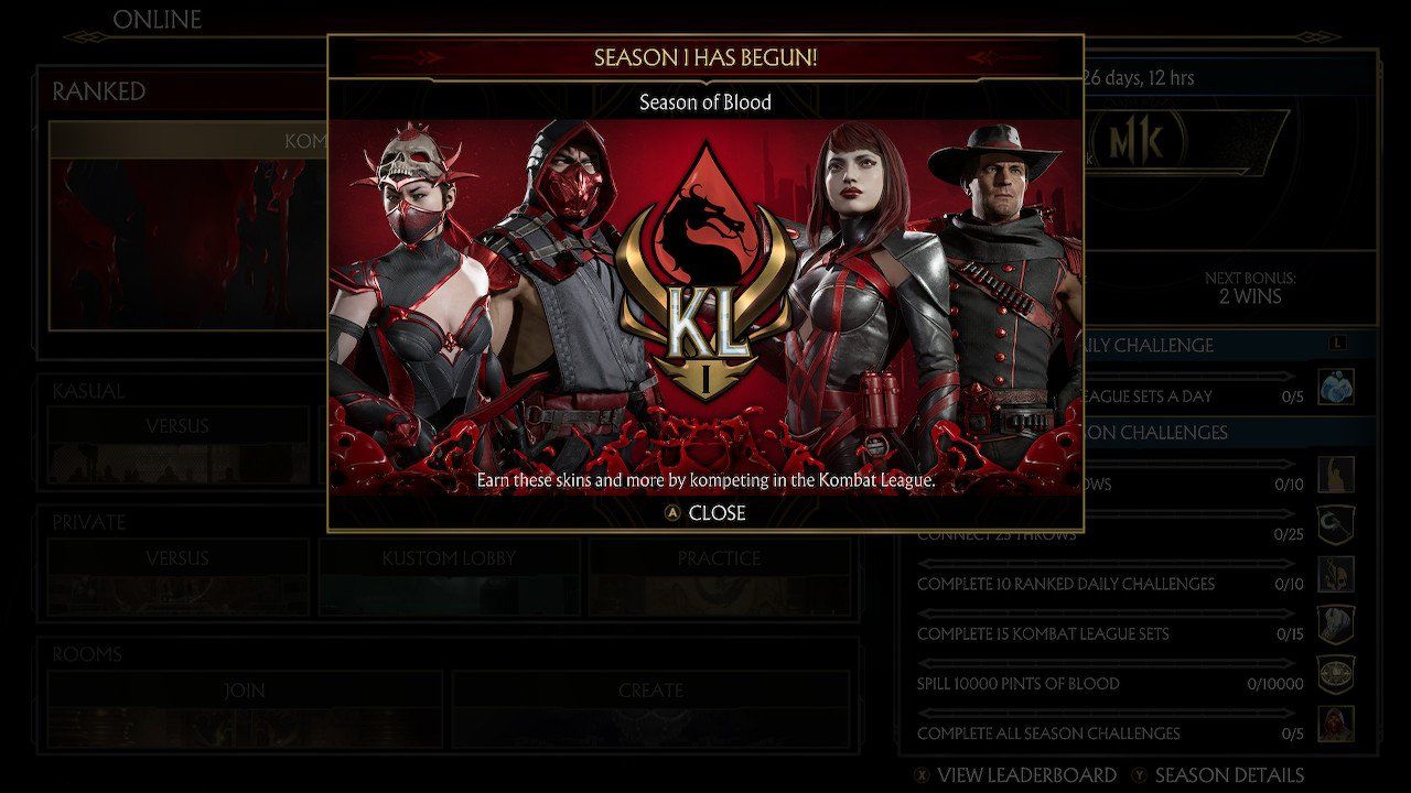 Mortal Kombat 11 Kombat League Season 2 Begins, Here Are the Rewards and  Challenges for Competing