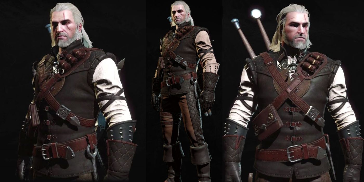 Geralt wearing Manticore Armor from various sides