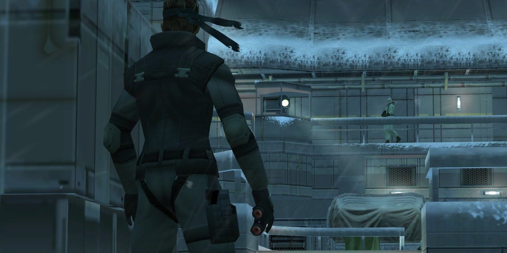 Screenshot Of Snake On Shadow Moses During Metal Gear Solid Twin Snakes
